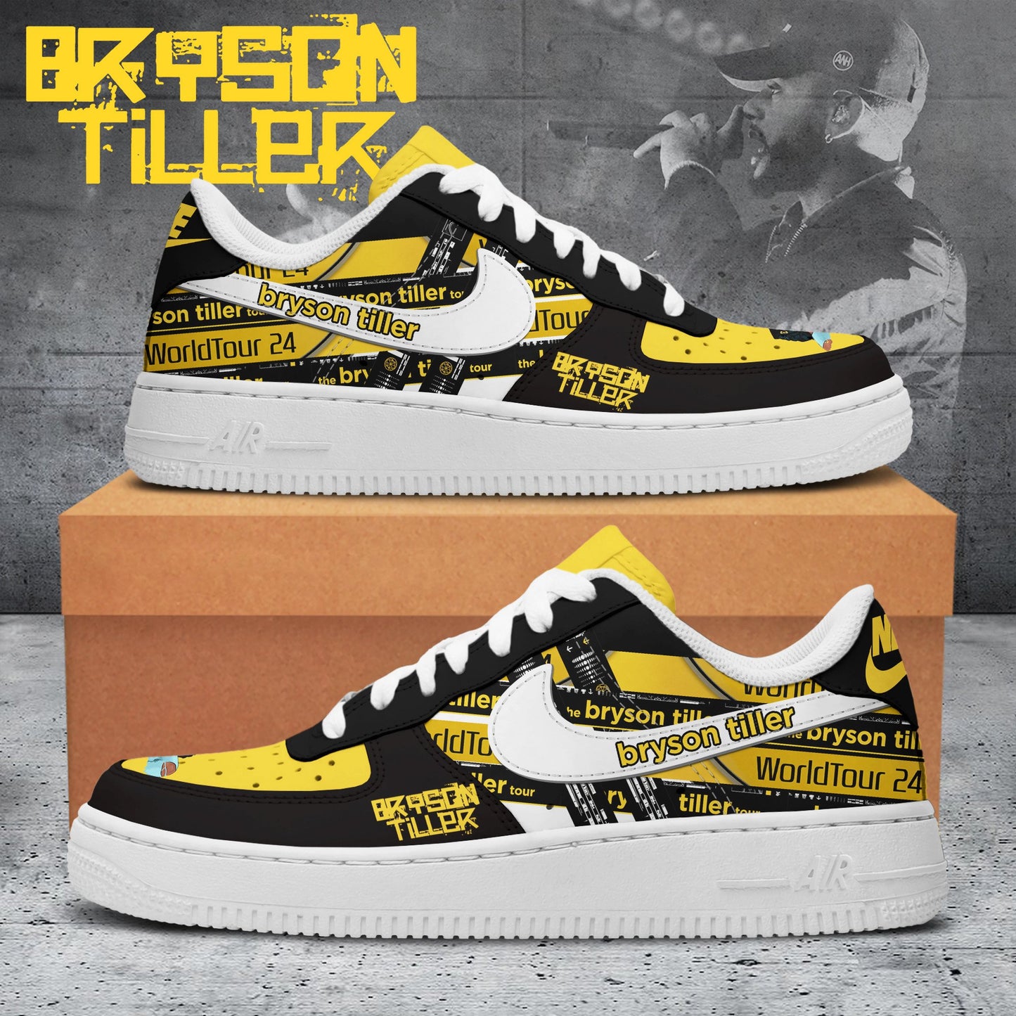 Ideafootwear Bryson Tiller Air Low-Top Sneakers Shoes For Men And Women