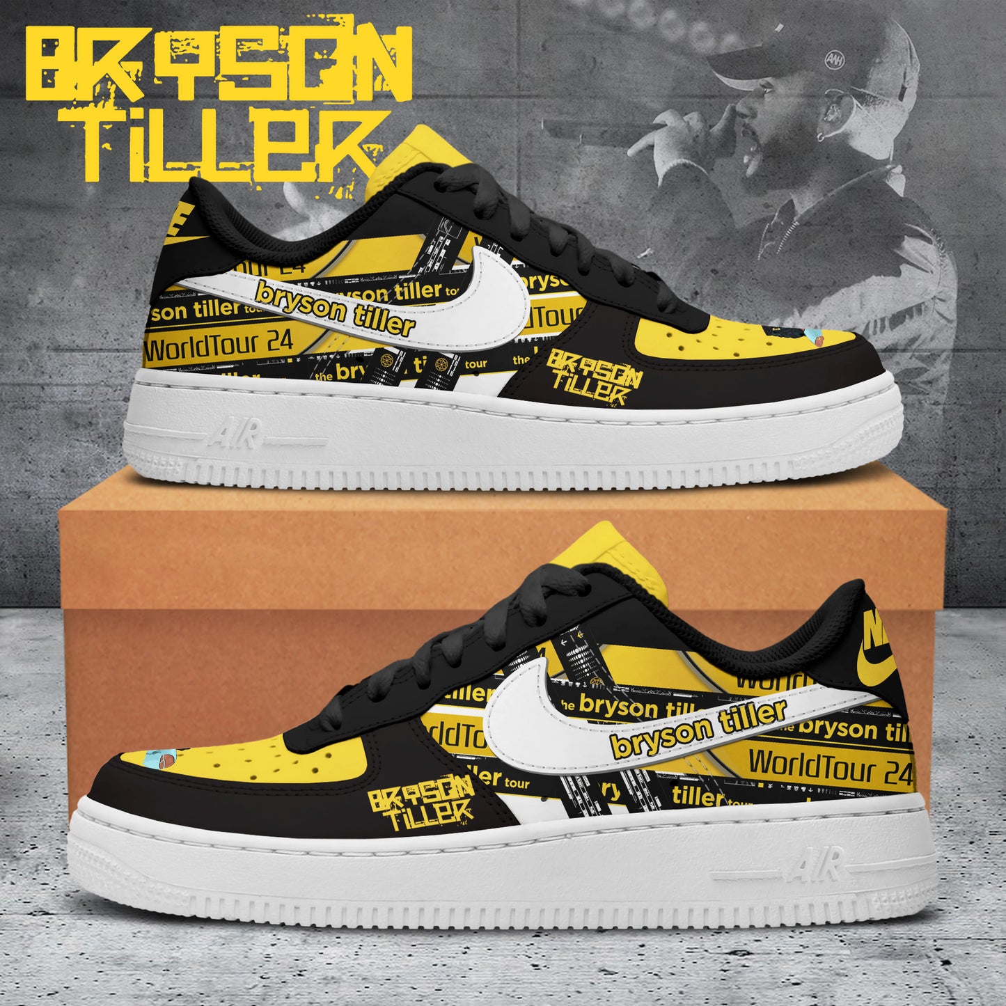 Ideafootwear Bryson Tiller Air Low-Top Sneakers Shoes For Men And Women