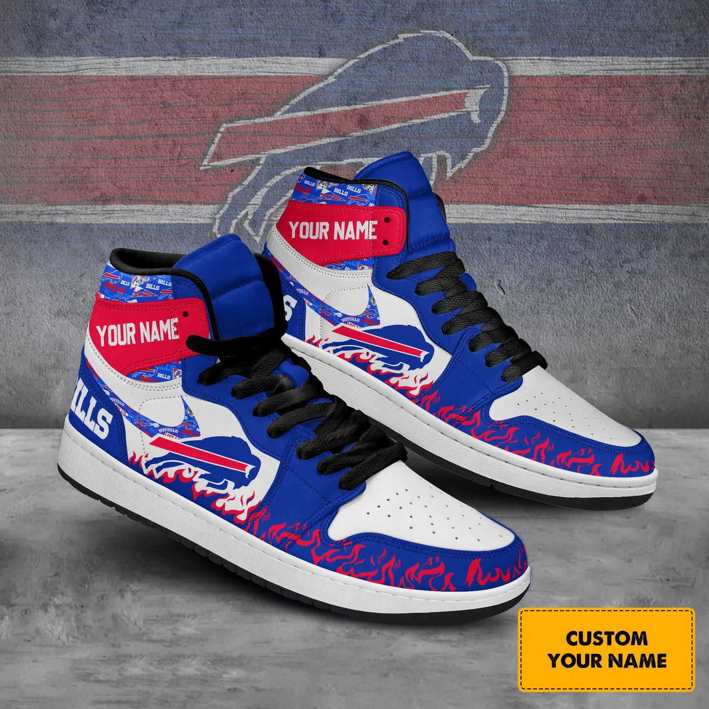 Ideafootwear Buffalo Bills AJ1 High Sneakers Shoes For Men And Women