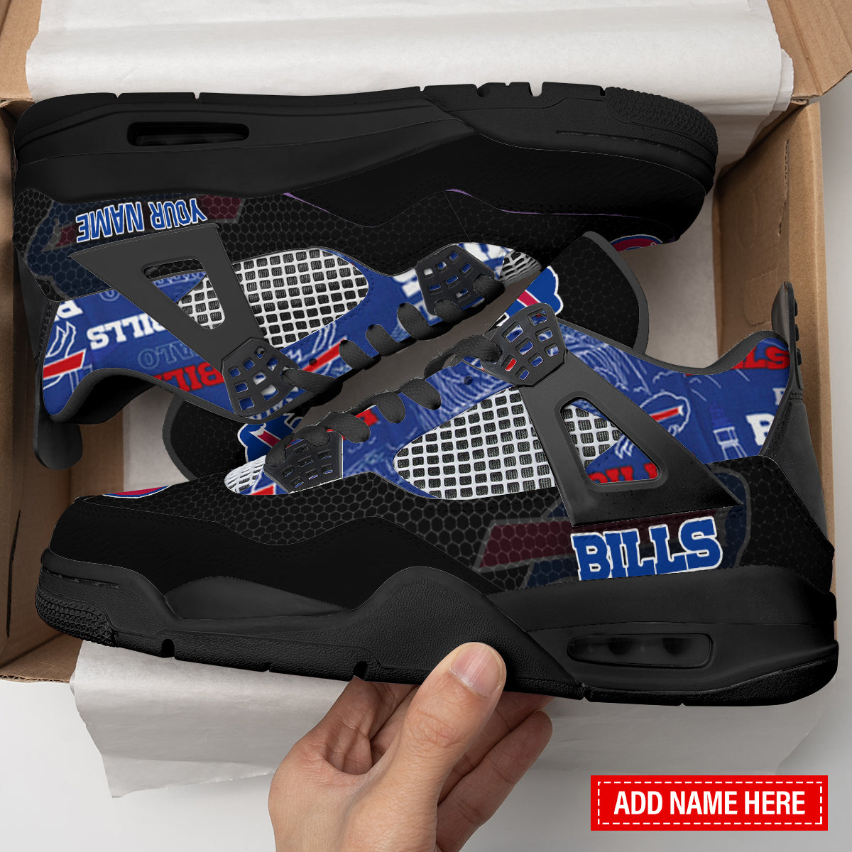 Ideafootwear Buffalo Bills AJ4 Sneakers Shoes For Men And Women