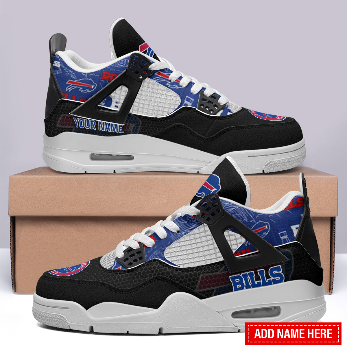 Ideafootwear Buffalo Bills AJ4 Sneakers Shoes For Men And Women