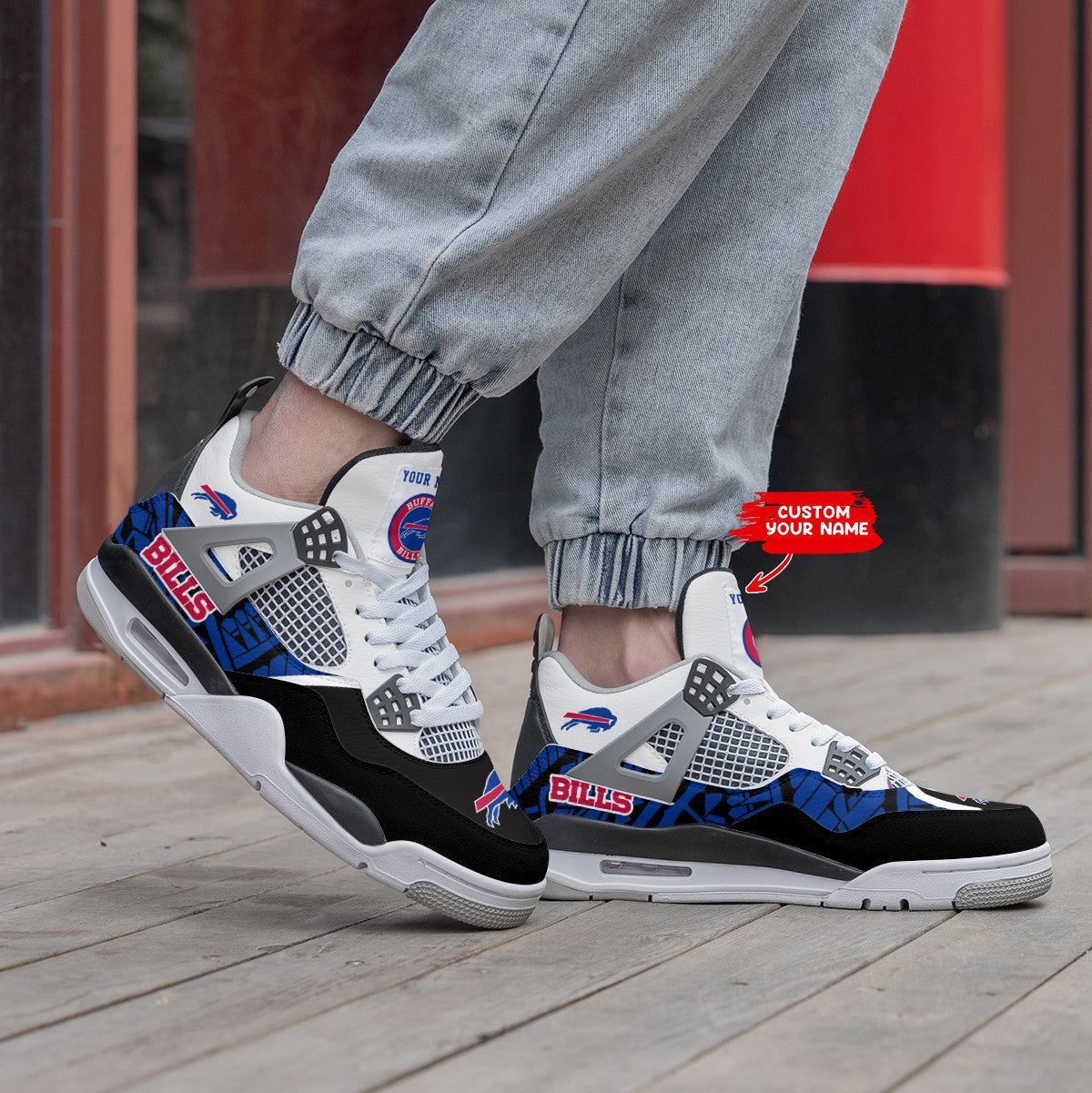 Ideafootwear Buffalo Bills AJ4 Sneakers Shoes For Men And Women