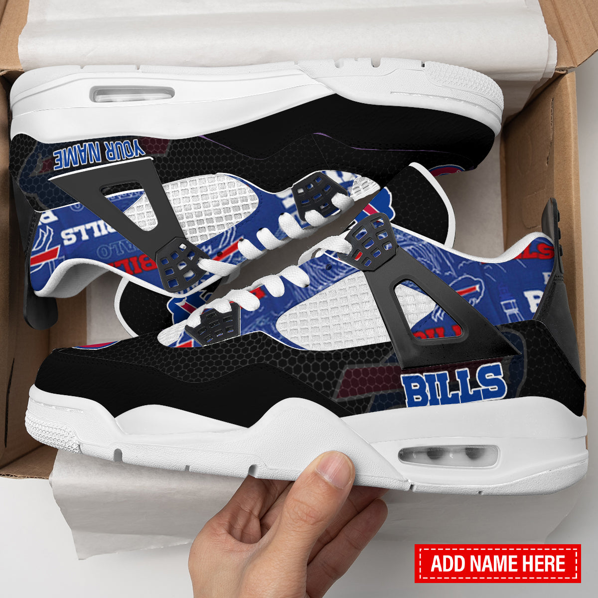 Ideafootwear Buffalo Bills AJ4 Sneakers Shoes For Men And Women