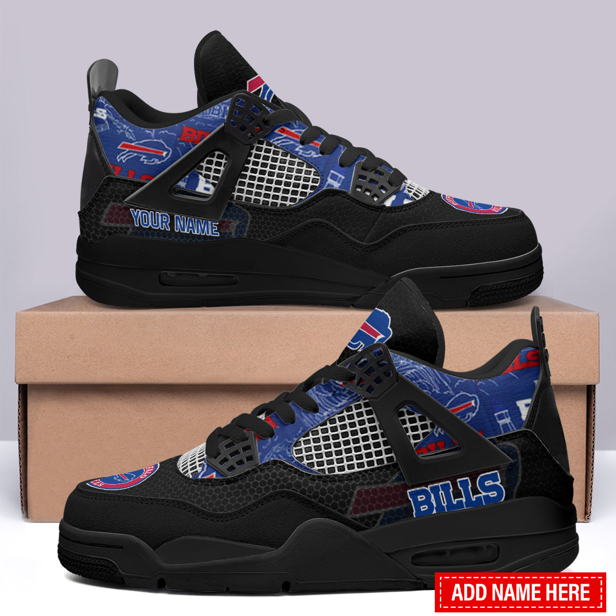 Ideafootwear Buffalo Bills AJ4 Sneakers Shoes For Men And Women