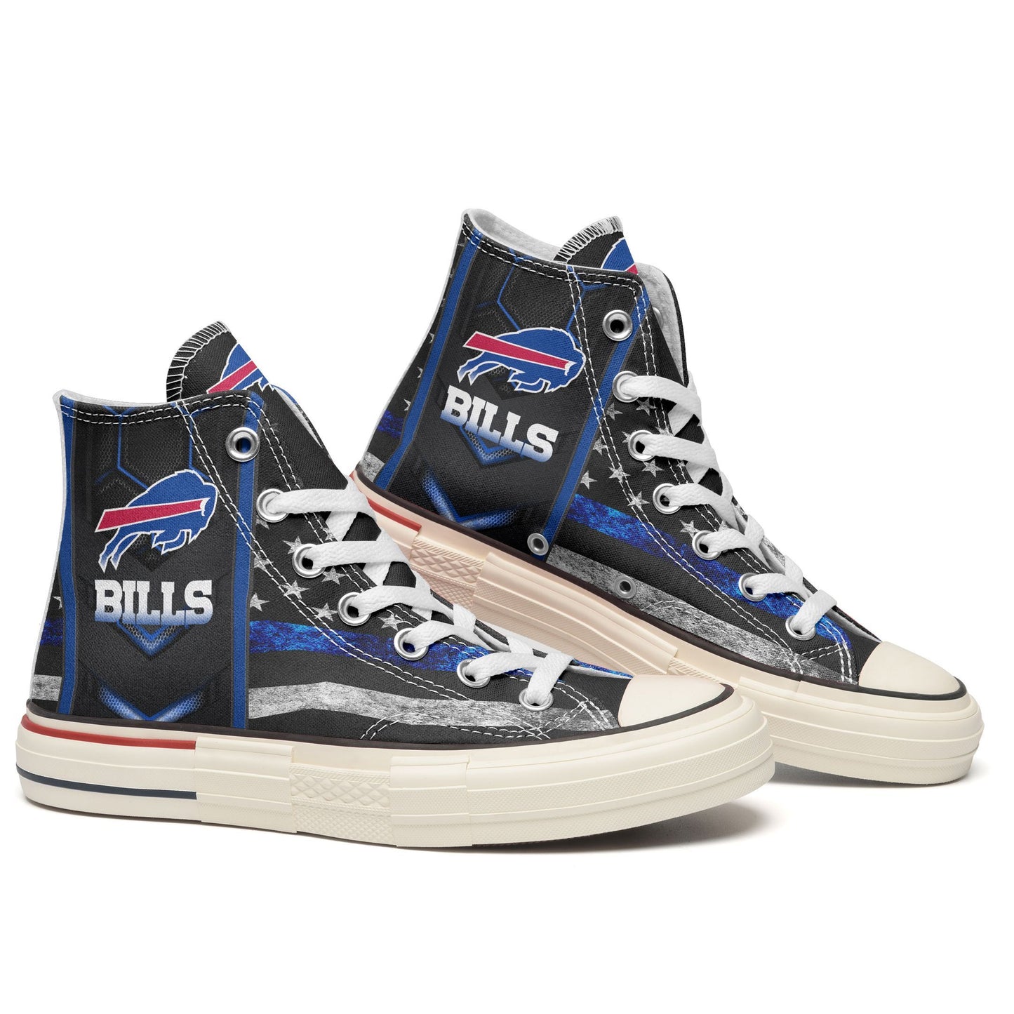 Ideafootwear Buffalo Bills High Top Canvas Sneakers Shoes For Men And Women