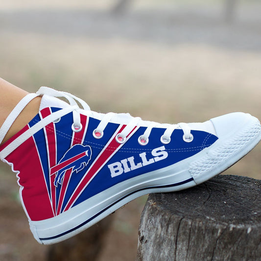 Ideafootwear Buffalo Bills High Top Canvas Sneakers Shoes For Men And Women