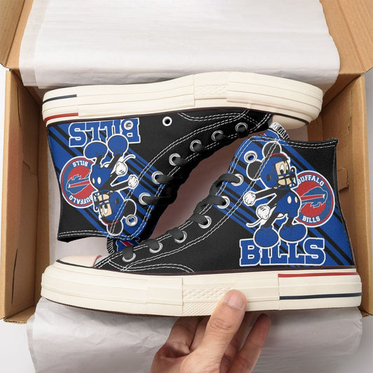 Ideafootwear Buffalo Bills High Top Canvas Sneakers Shoes For Men And Women