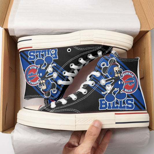 Ideafootwear Buffalo Bills High Top Canvas Sneakers Shoes For Men And Women
