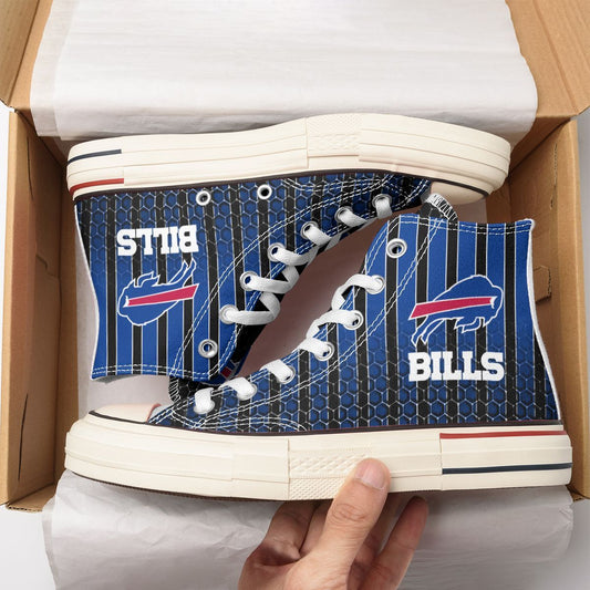 Ideafootwear Buffalo Bills High Top Canvas Sneakers Shoes For Men And Women