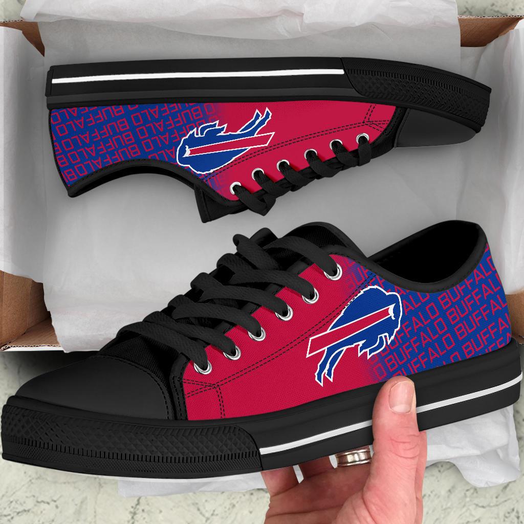 Ideafootwear Buffalo Bills Low Top Canvas Sneakers Shoes For Men And Women