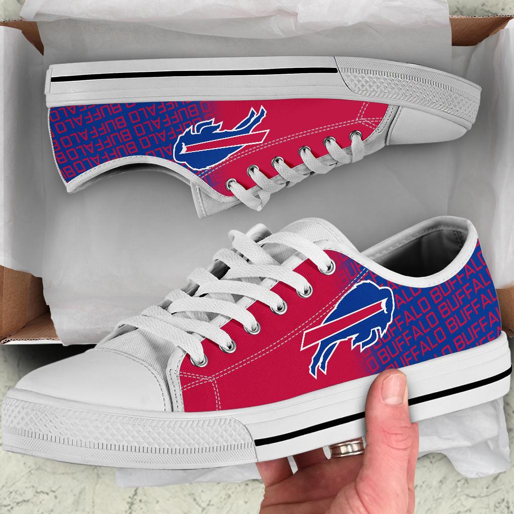 Ideafootwear Buffalo Bills Low Top Canvas Sneakers Shoes For Men And Women