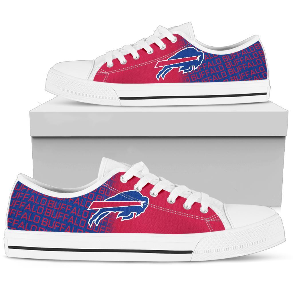 Ideafootwear Buffalo Bills Low Top Canvas Sneakers Shoes For Men And Women