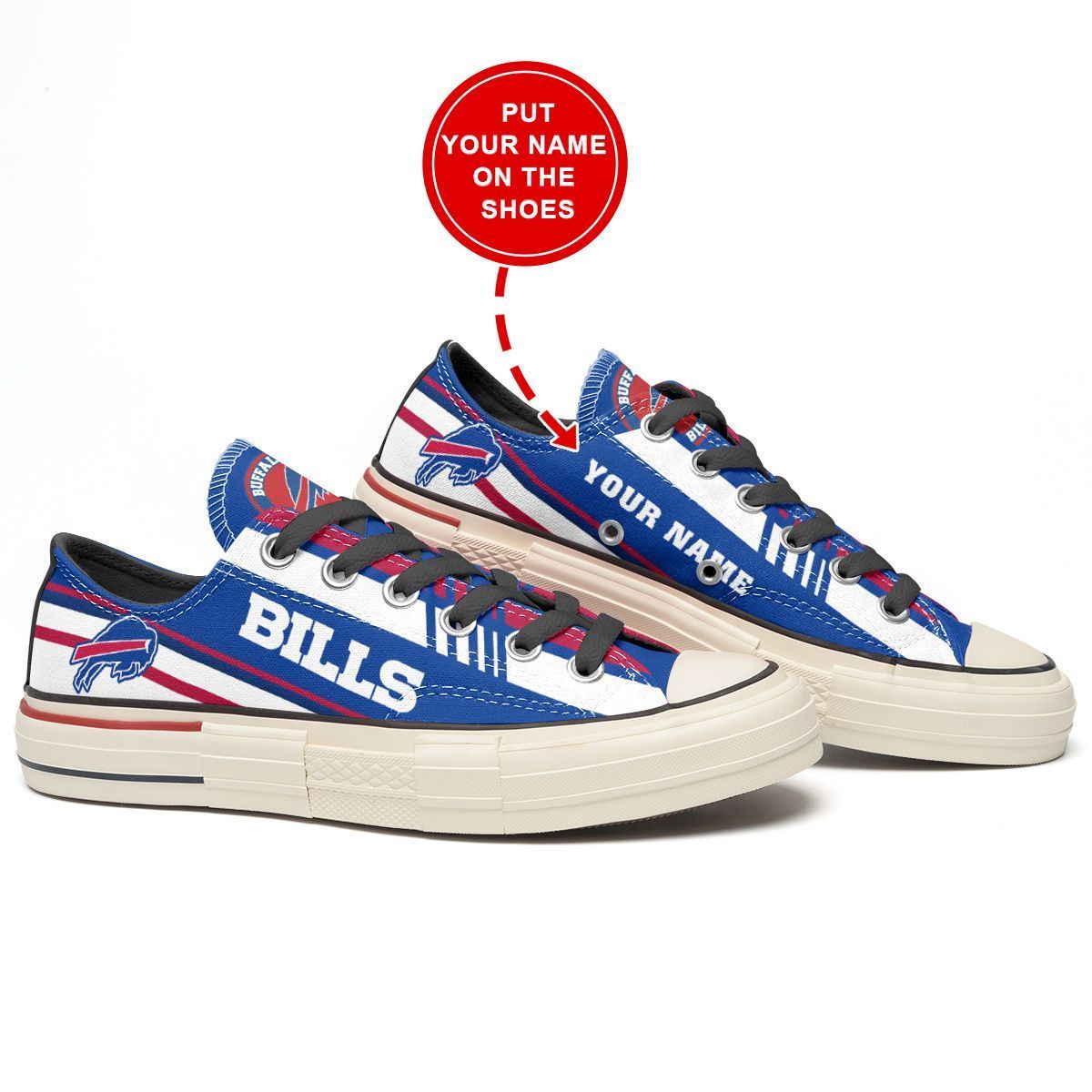 Ideafootwear Buffalo Bills Low Top Canvas Sneakers Shoes For Men And Women