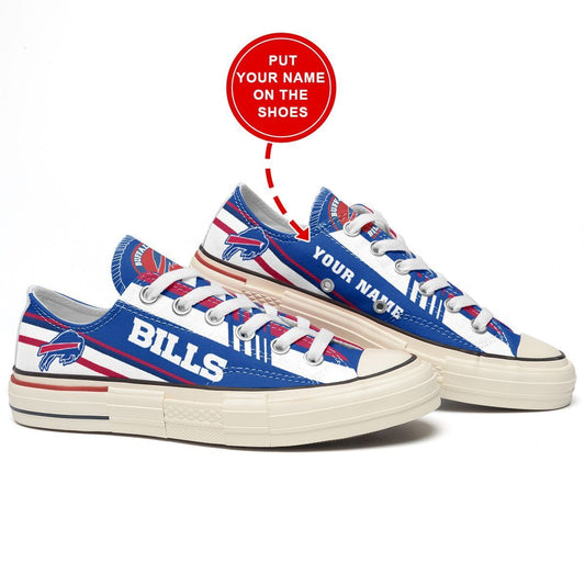 Ideafootwear Buffalo Bills Low Top Canvas Sneakers Shoes For Men And Women