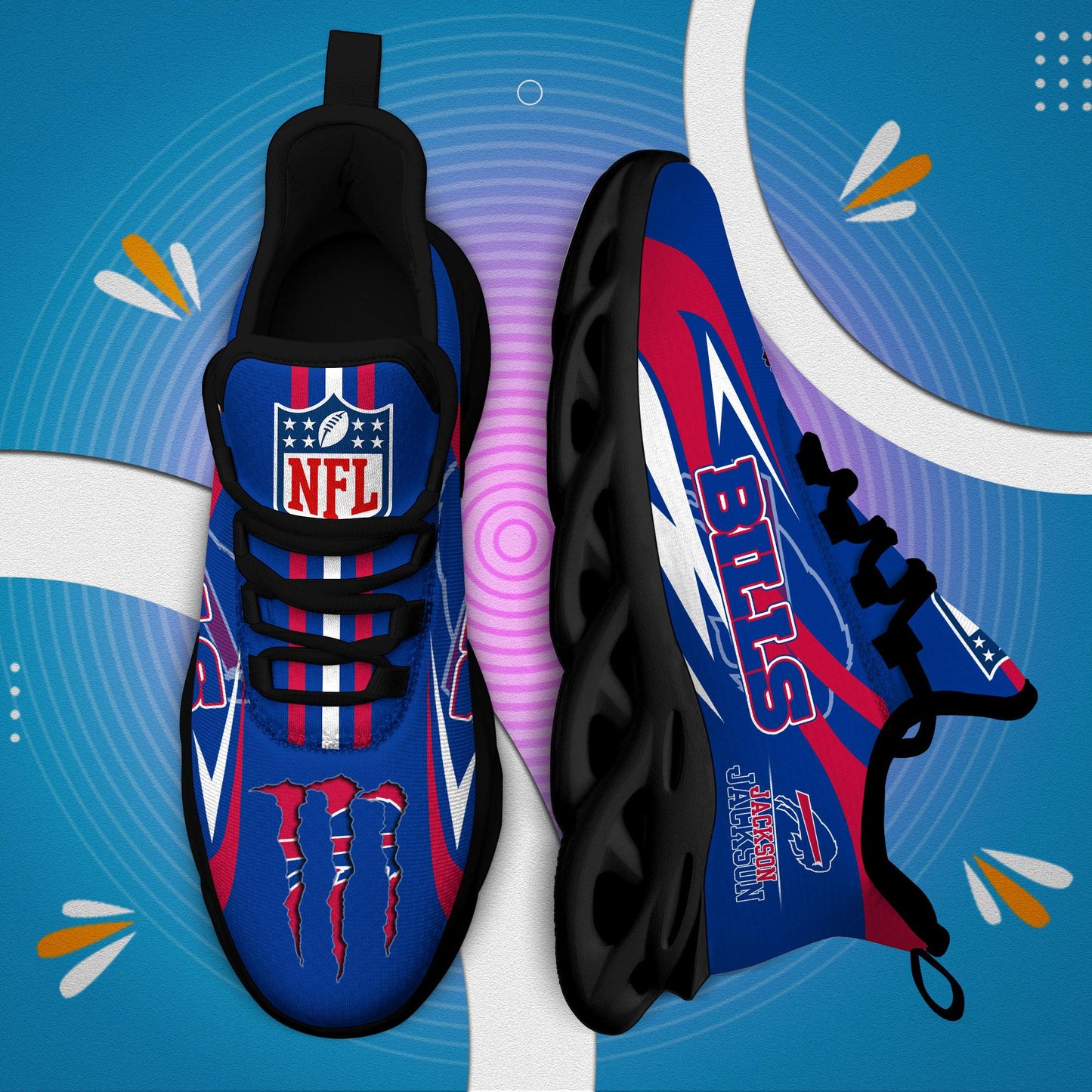 Ideafootwear Buffalo Bills Max Soul Shoes Sneakers For Men And Women