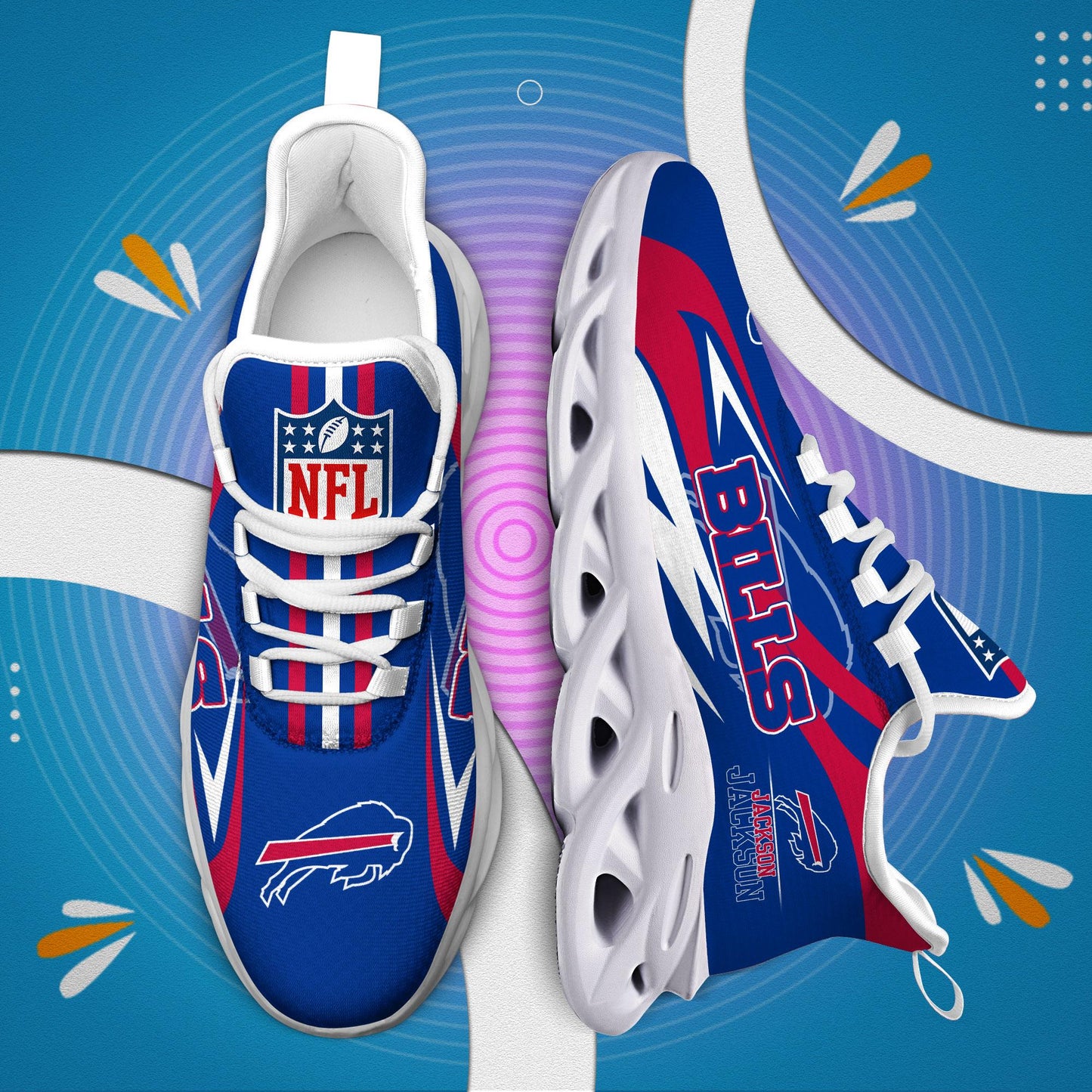 Ideafootwear Buffalo Bills Max Soul Shoes Sneakers For Men And Women