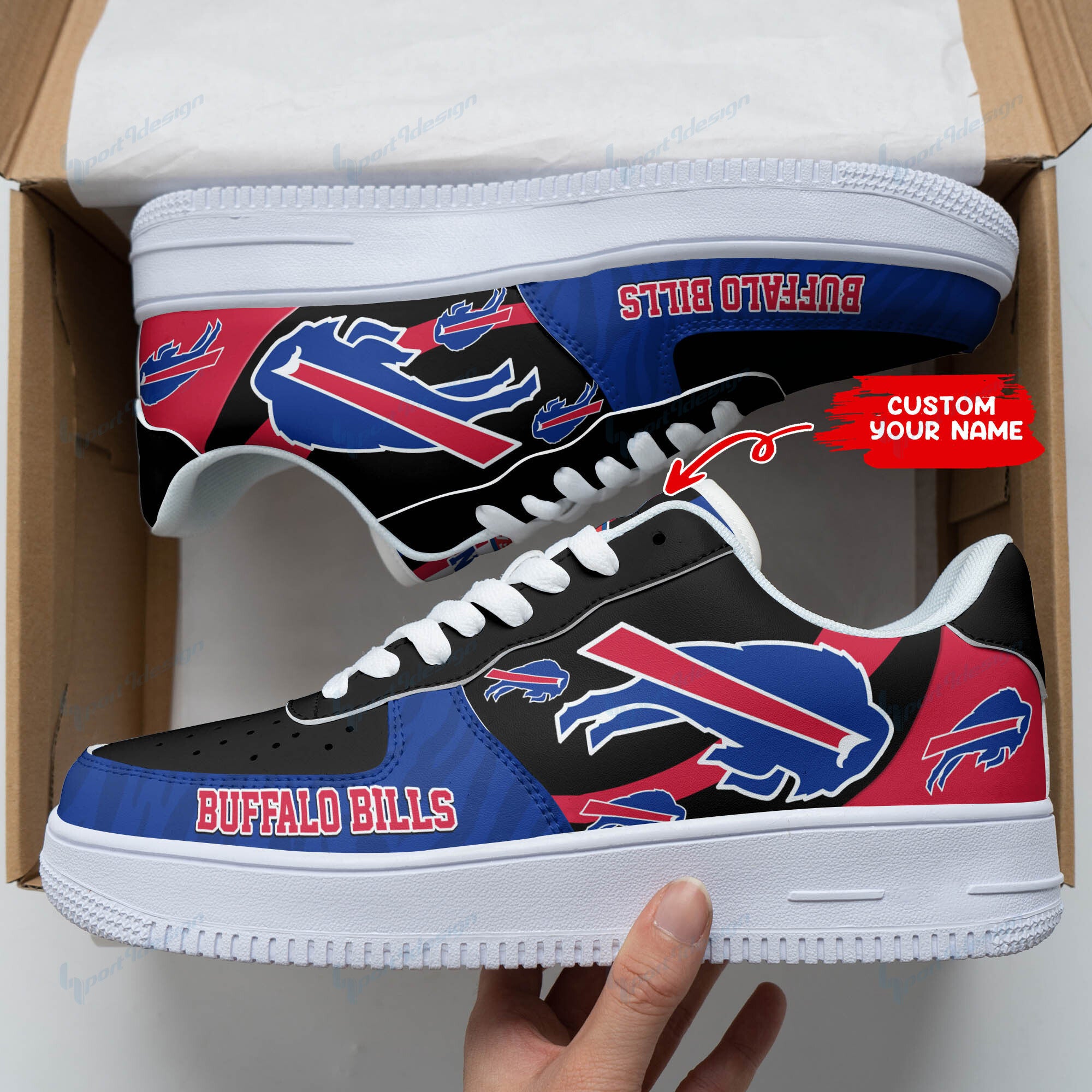 Ideafootwear Buffalo Bills NFL Air Low-Top Sneakers Shoes For Men And Women