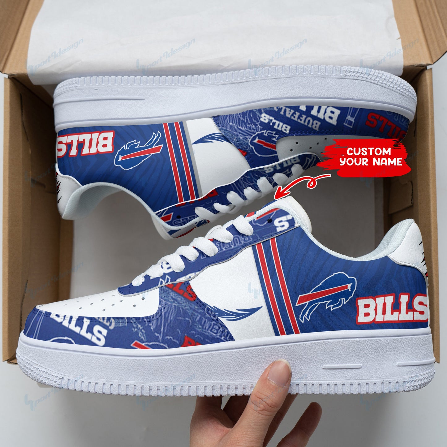 Ideafootwear Buffalo Bills NFL Air Low-Top Sneakers Shoes For Men And Women