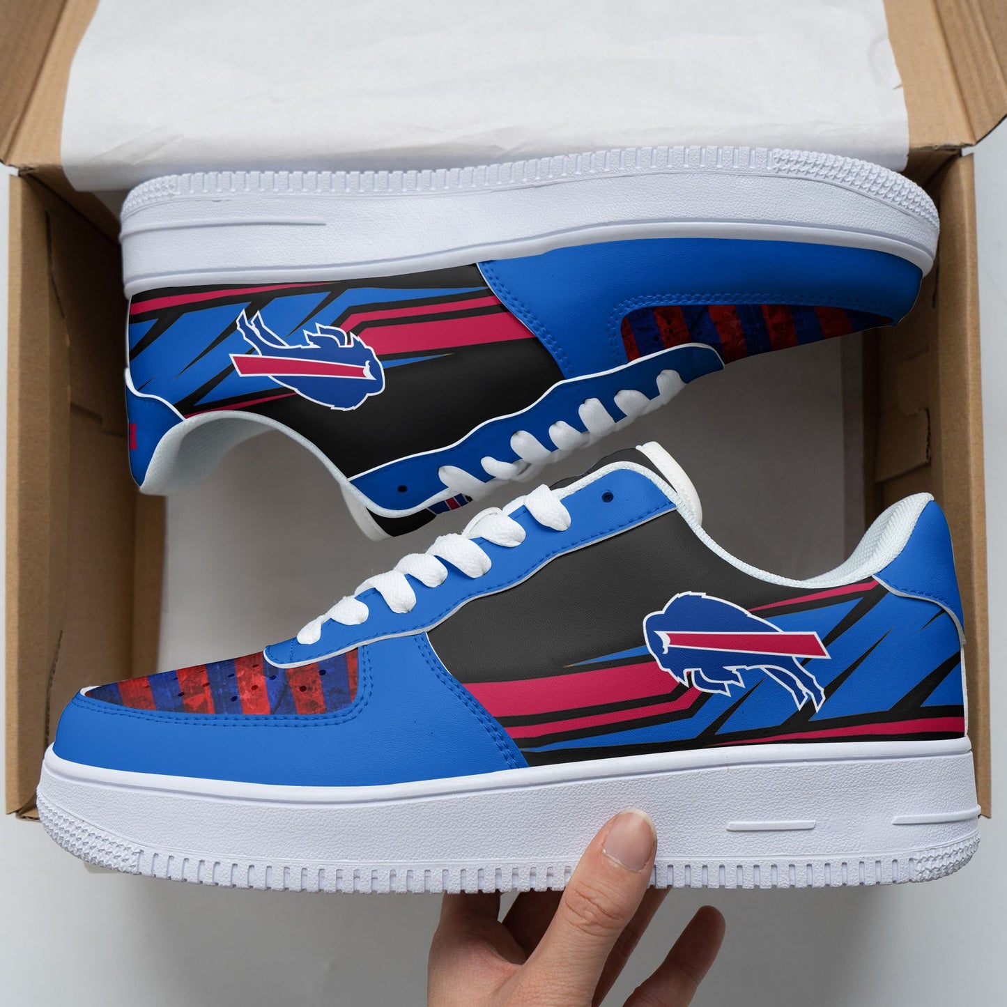 Ideafootwear Buffalo Bills NFL Air Low-Top Sneakers Shoes For Men And Women