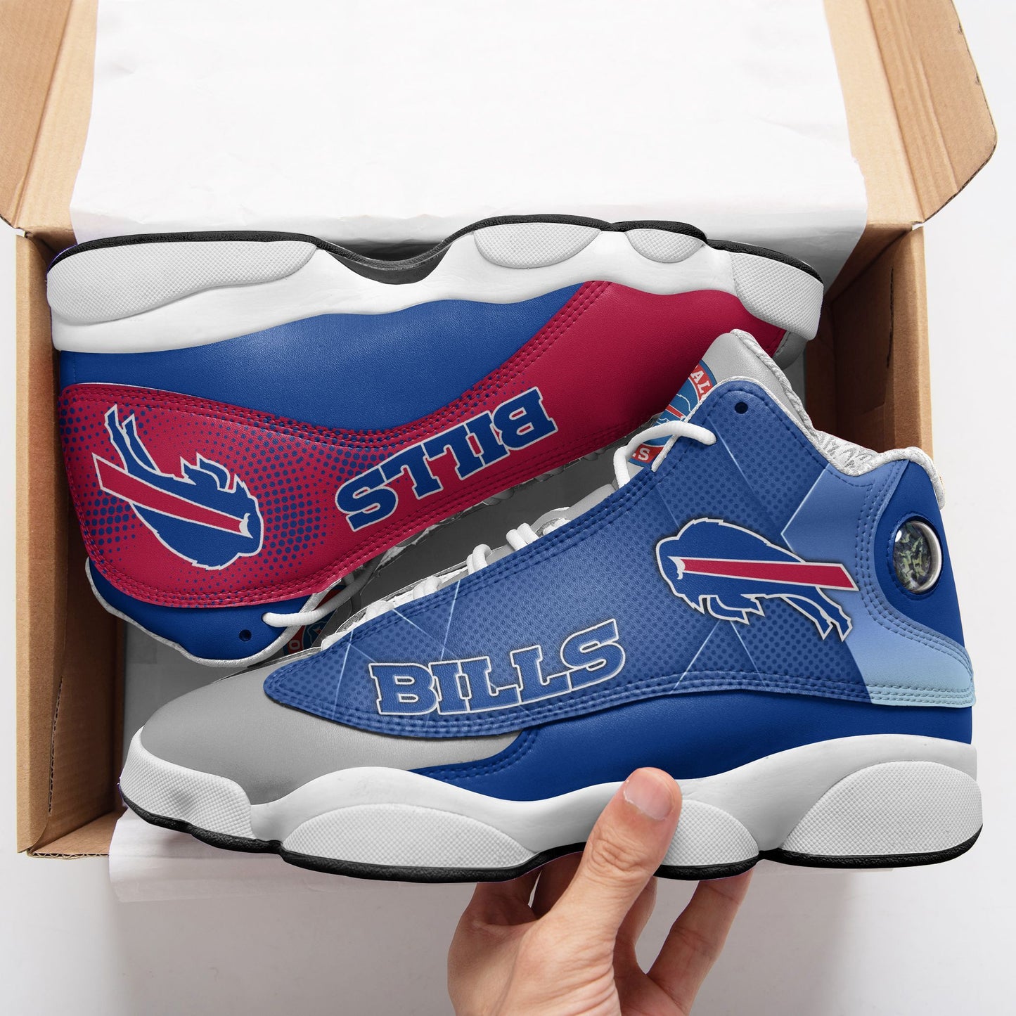 Ideafootwear Buffalo Bills NFL AJ13 Sneakers Shoes For Men And Women