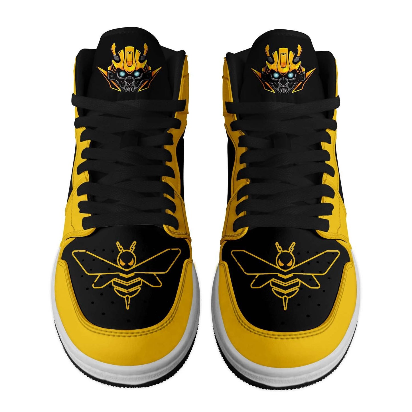 Ideafootwear Bumblebee AJ1 High Sneakers Shoes For Men And Women