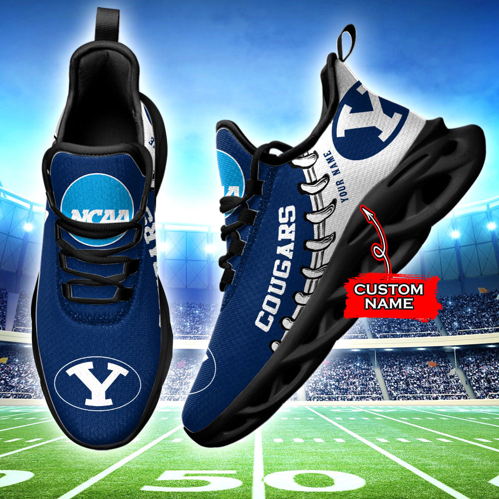 Ideafootwear BYU Cougars NCAA Max Soul Shoes Sneakers For Men And Women