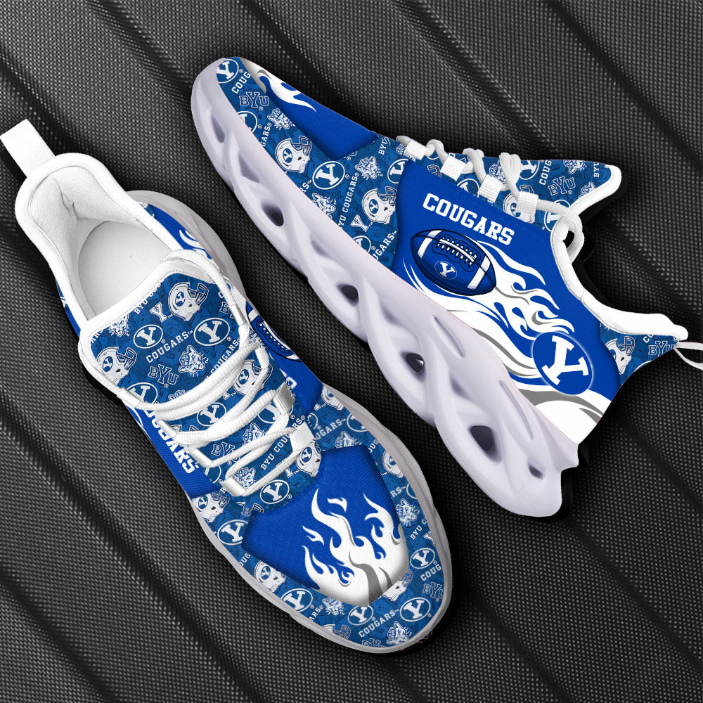 Ideafootwear BYU Cougars NCAA Max Soul Shoes Sneakers For Men And Women