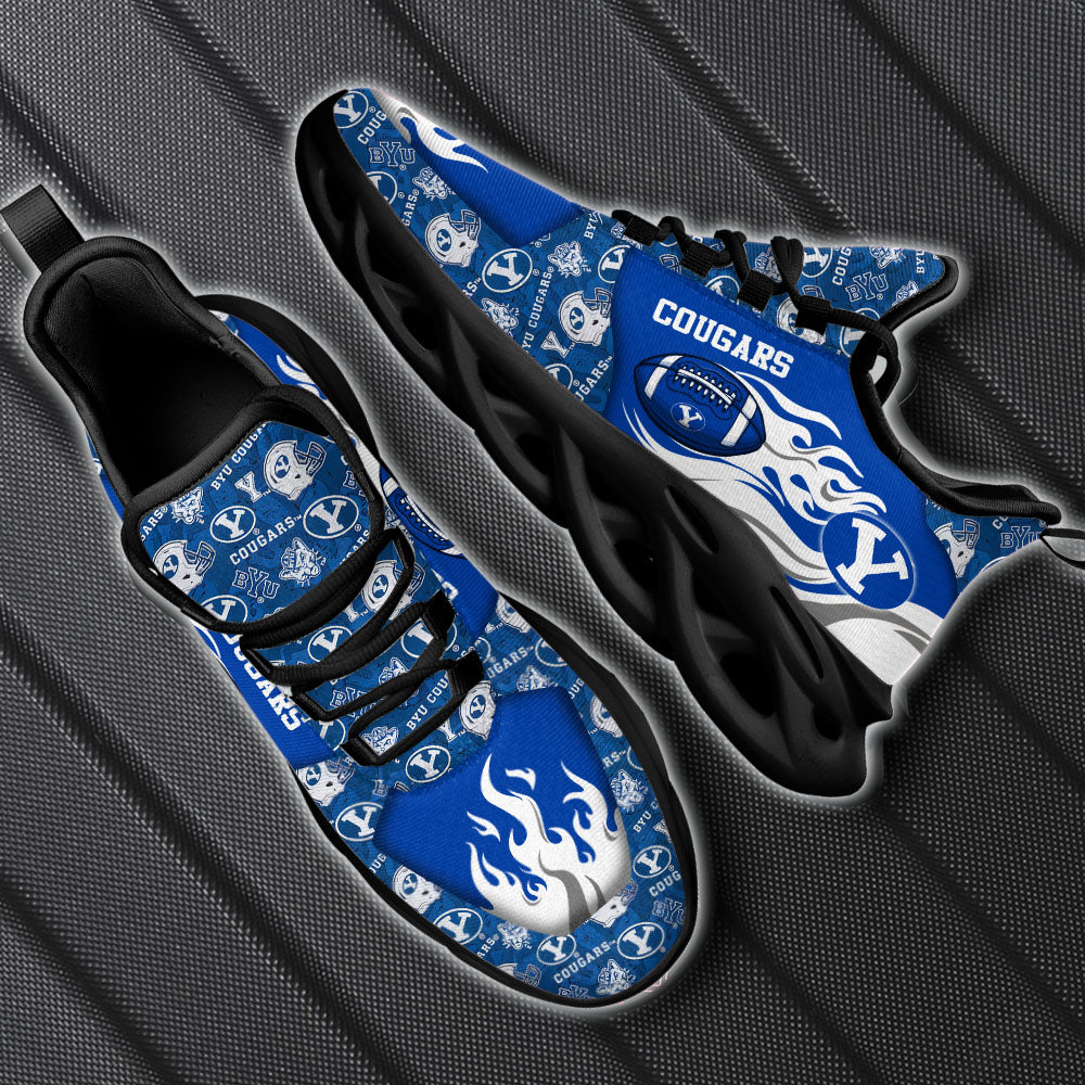 Ideafootwear BYU Cougars NCAA Max Soul Shoes Sneakers For Men And Women