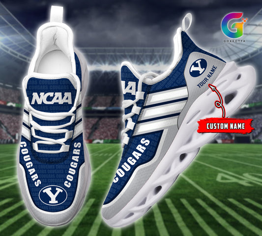 Ideafootwear BYU Cougars NCAA Max Soul Shoes Sneakers For Men And Women