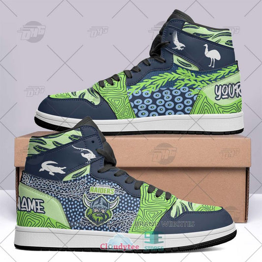 Ideafootwear Canberra Raiders NRL AJ1 High Sneakers Shoes For Men And Women