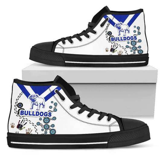 Ideafootwear Canterbury-Bankstown Bulldogs High Top Canvas Sneakers Shoes For Men And Women