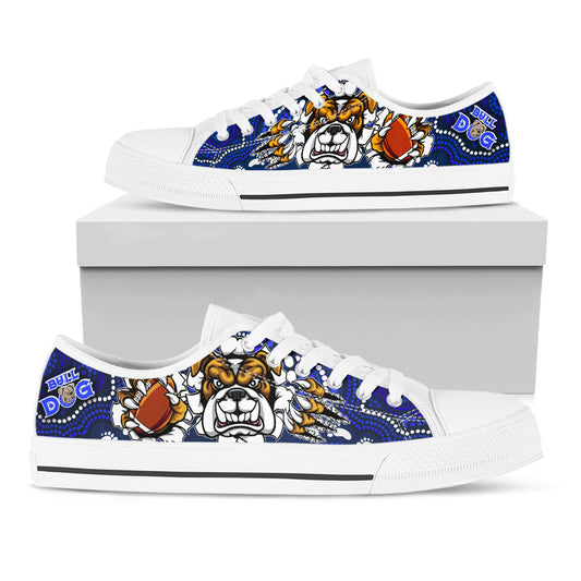 Ideafootwear Canterbury-Bankstown Bulldogs Low Top Canvas Sneakers Shoes For Men And Women