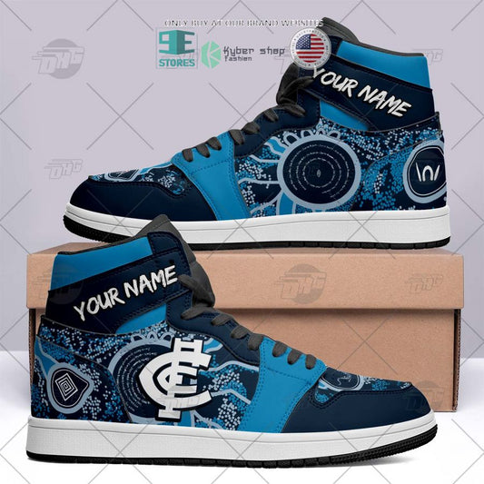 Ideafootwear Carlton Blues AFL AJ1 High Sneakers Shoes For Men And Women