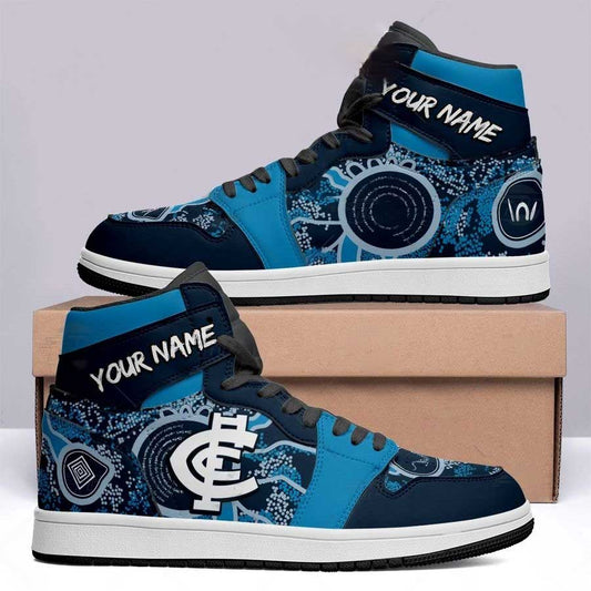 Ideafootwear Carlton Blues AFL AJ1 High Sneakers Shoes For Men And Women