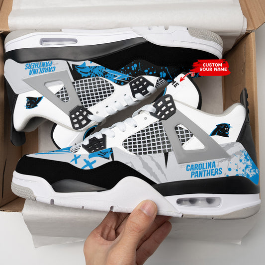 Ideafootwear Carolina Panthers AJ4 Sneakers Shoes For Men And Women