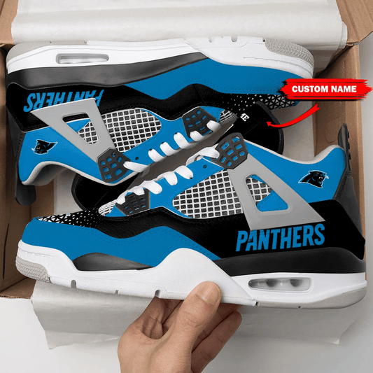 Ideafootwear Carolina Panthers AJ4 Sneakers Shoes For Men And Women