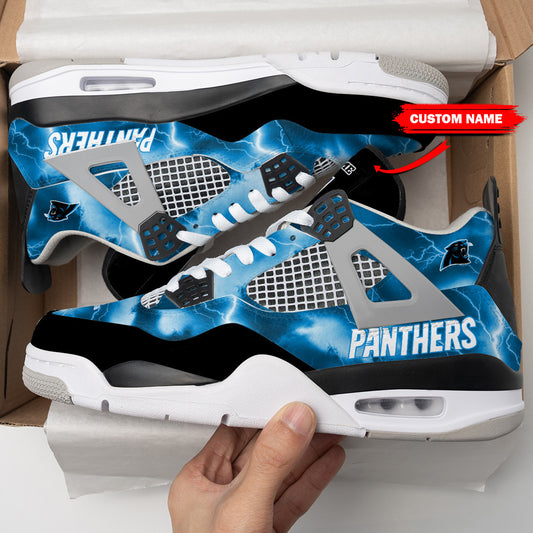 Ideafootwear Carolina Panthers AJ4 Sneakers Shoes For Men And Women