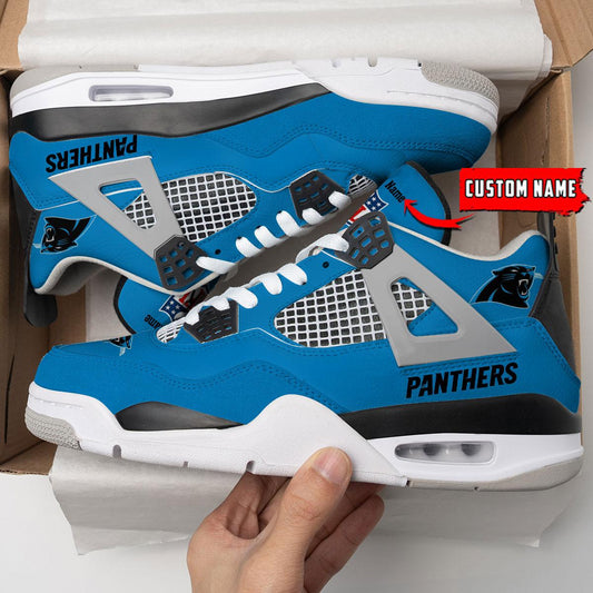 Ideafootwear Carolina Panthers AJ4 Sneakers Shoes For Men And Women