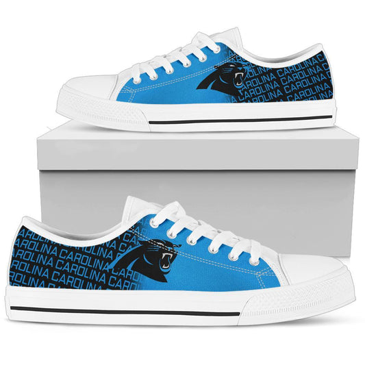 Ideafootwear Carolina Panthers Low Top Canvas Sneakers Shoes For Men And Women