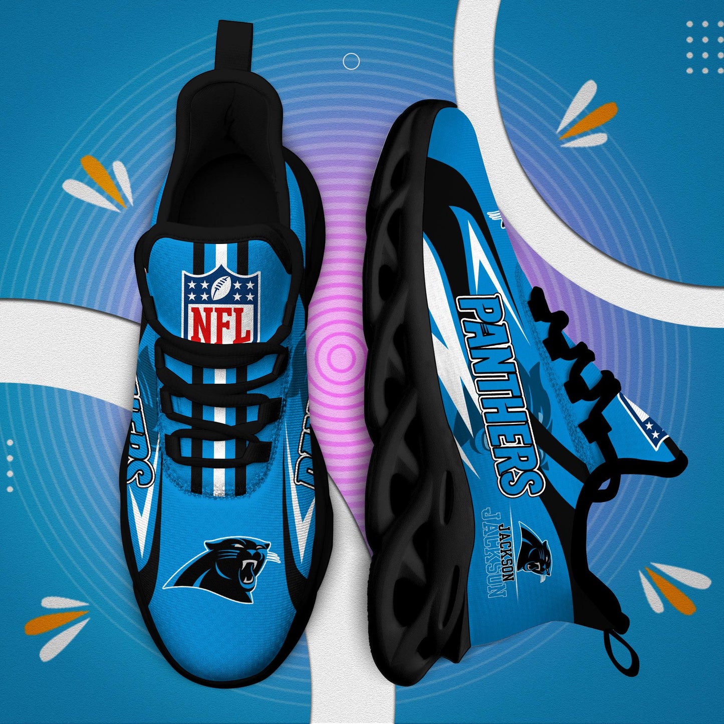 Ideafootwear Carolina Panthers Max Soul Shoes Sneakers For Men And Women