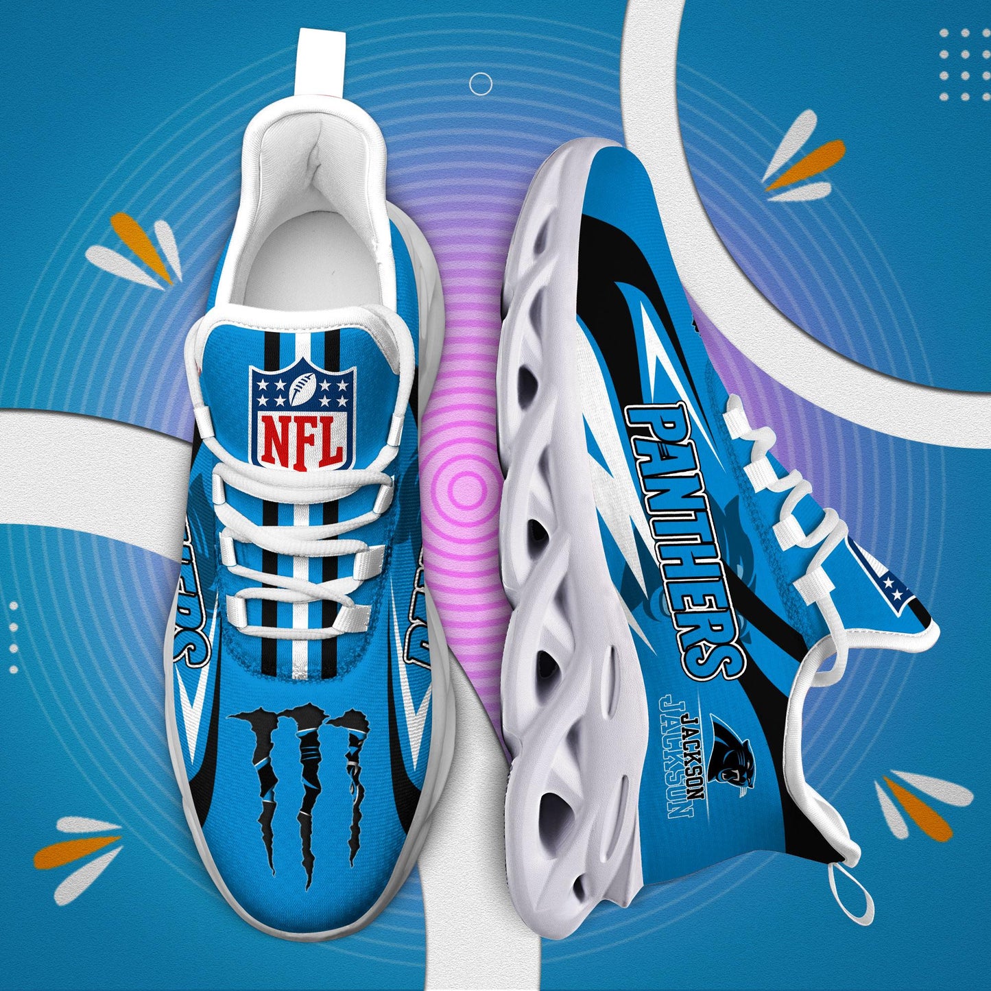 Ideafootwear Carolina Panthers Max Soul Shoes Sneakers For Men And Women
