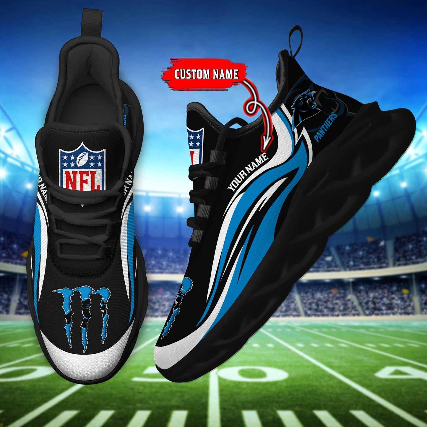 Ideafootwear Carolina Panthers Max Soul Shoes Sneakers For Men And Women