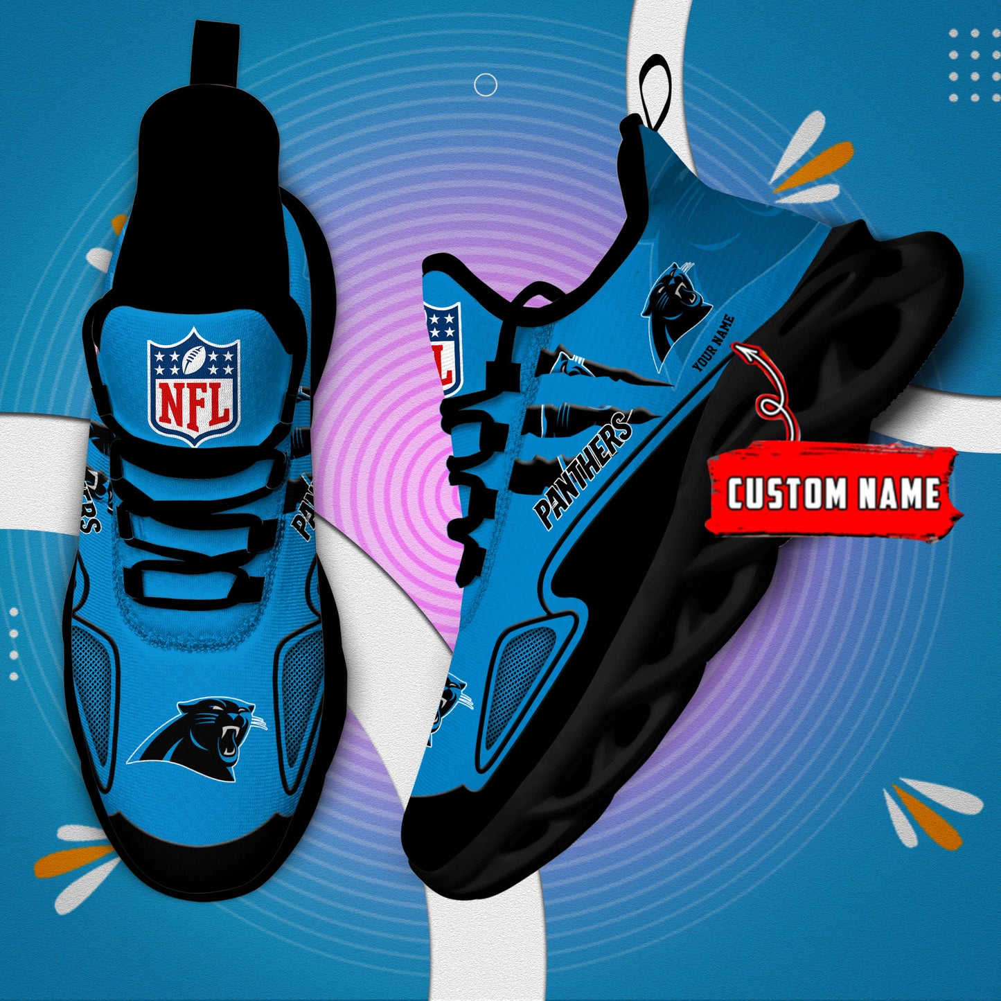 Ideafootwear Carolina Panthers Max Soul Shoes Sneakers For Men And Women