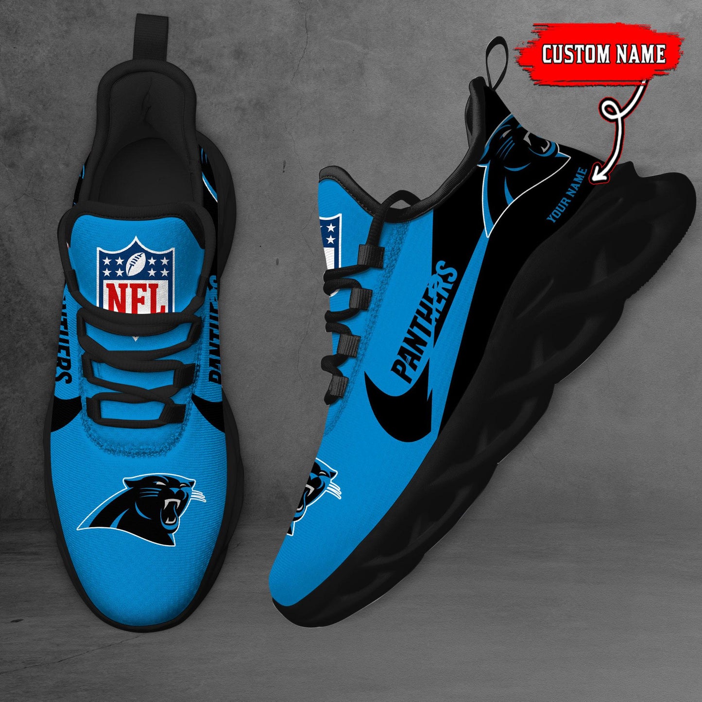Ideafootwear Carolina Panthers Max Soul Shoes Sneakers For Men And Women