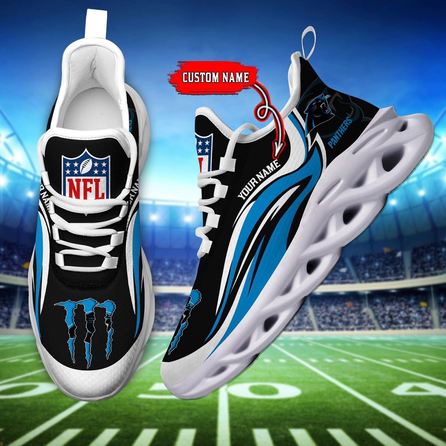 Ideafootwear Carolina Panthers Max Soul Shoes Sneakers For Men And Women