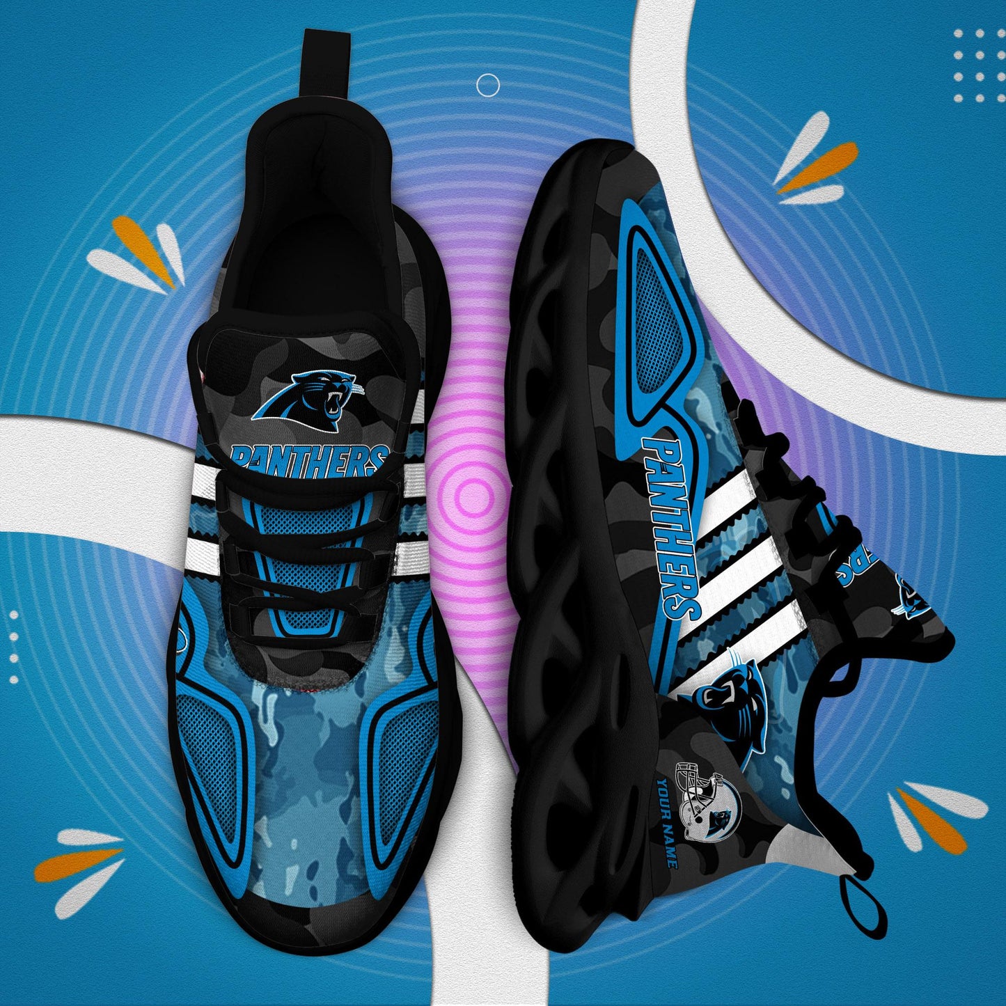 Ideafootwear Carolina Panthers Max Soul Shoes Sneakers For Men And Women