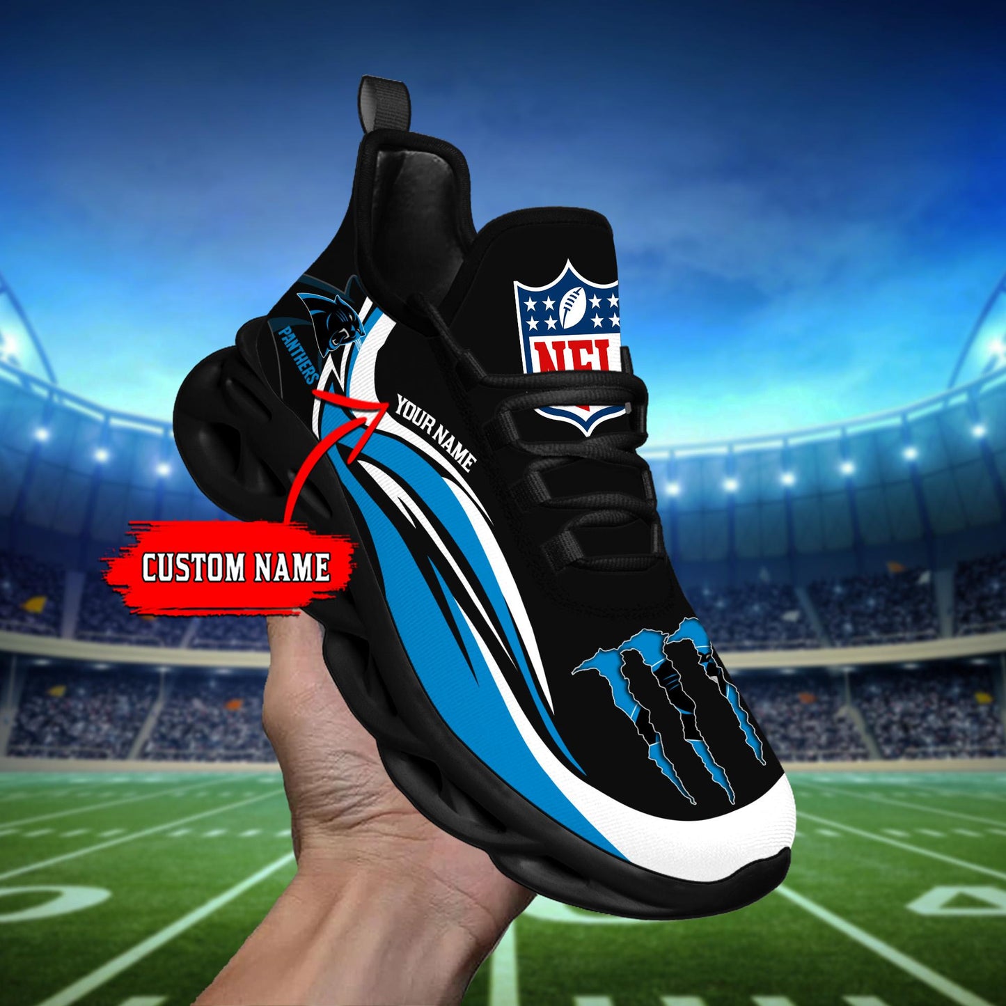 Ideafootwear Carolina Panthers Max Soul Shoes Sneakers For Men And Women