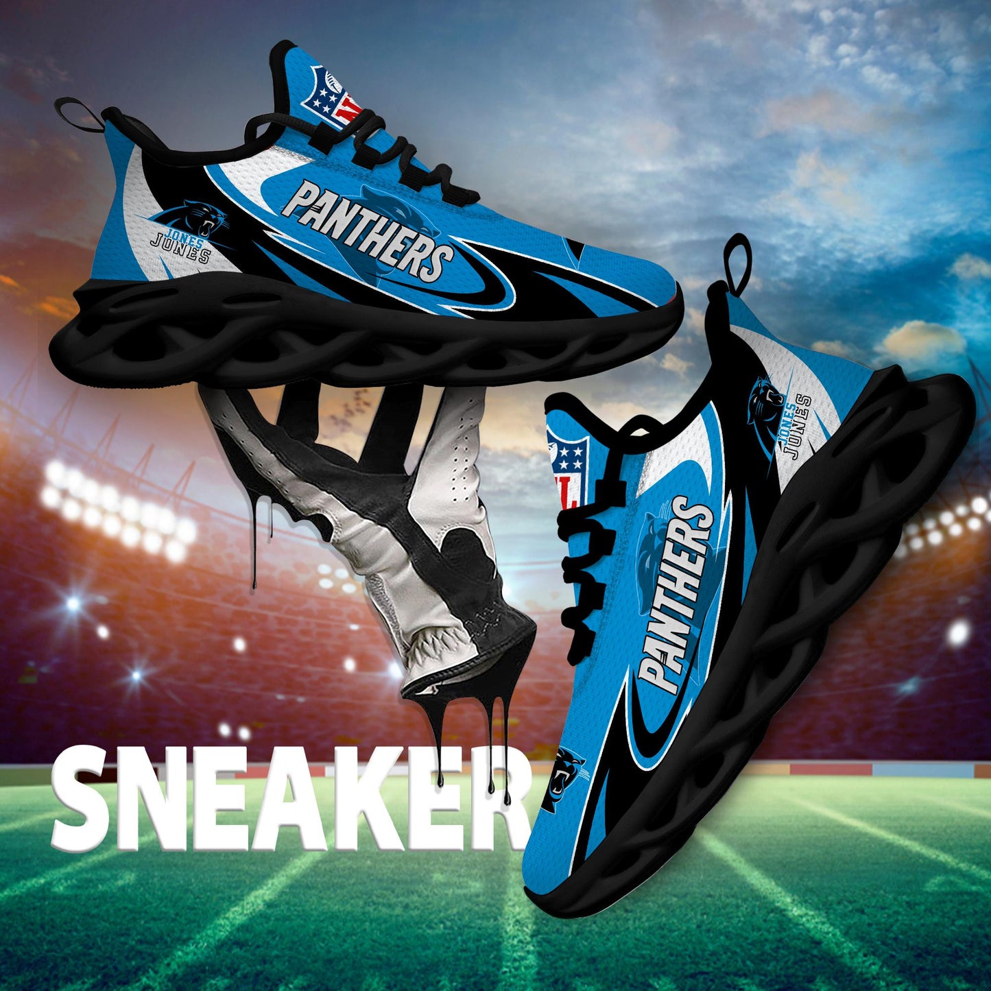 Ideafootwear Carolina Panthers Max Soul Shoes Sneakers For Men And Women