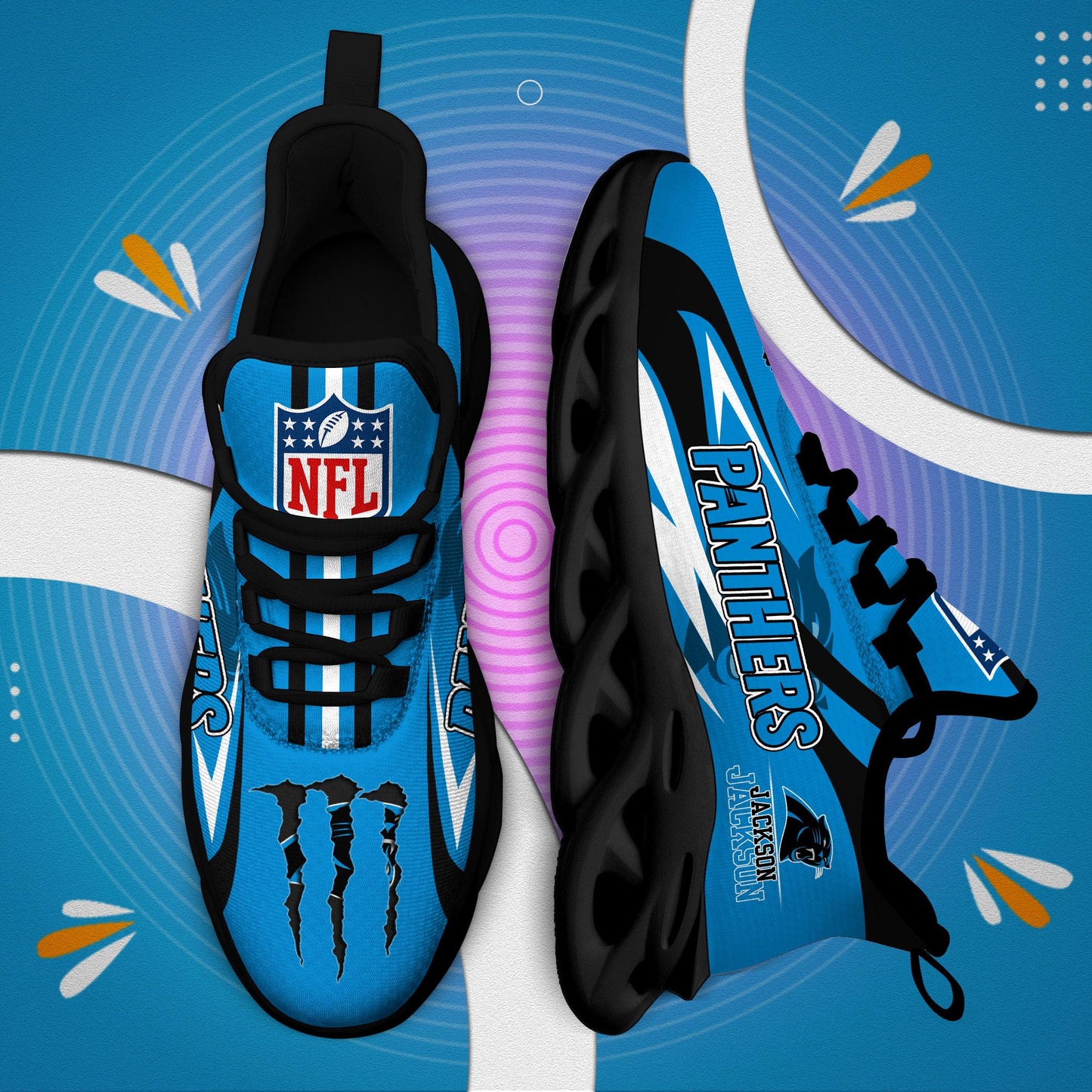 Ideafootwear Carolina Panthers Max Soul Shoes Sneakers For Men And Women