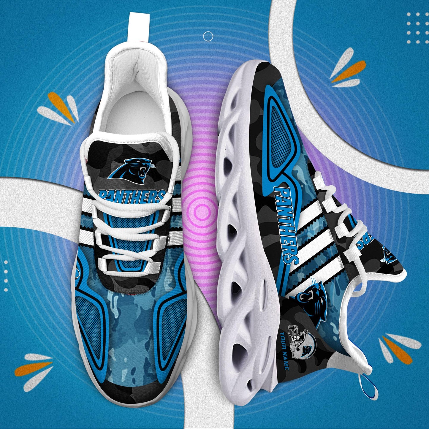 Ideafootwear Carolina Panthers Max Soul Shoes Sneakers For Men And Women